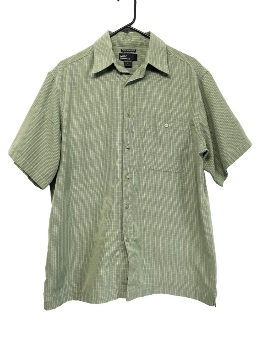 Marc Edwards Men's Green Short Sleeve Shirt Size Large
